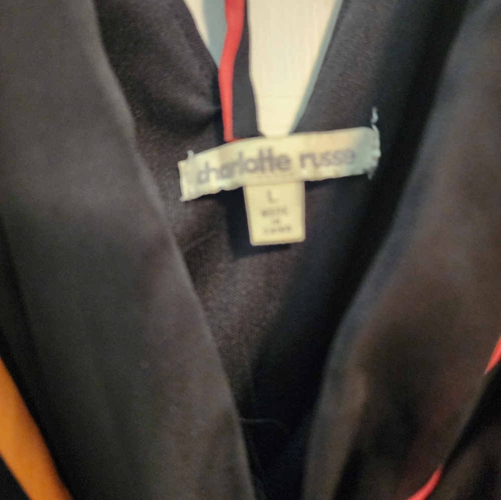 Charlotte Russe Blue and Pink Sleeveless V-Neck Jumpsuit - Picture 2 of 3